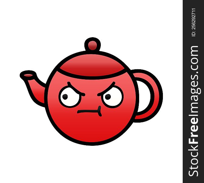 Gradient Shaded Cartoon Teapot