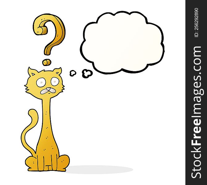 Thought Bubble Cartoon Curious Cat