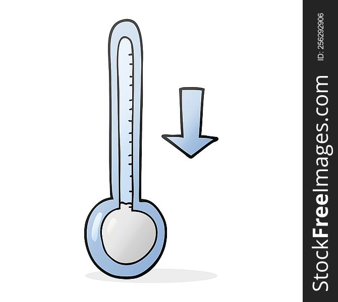 freehand drawn cartoon dropping temperature