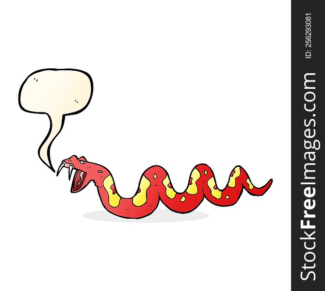 cartoon poisonous snake with speech bubble