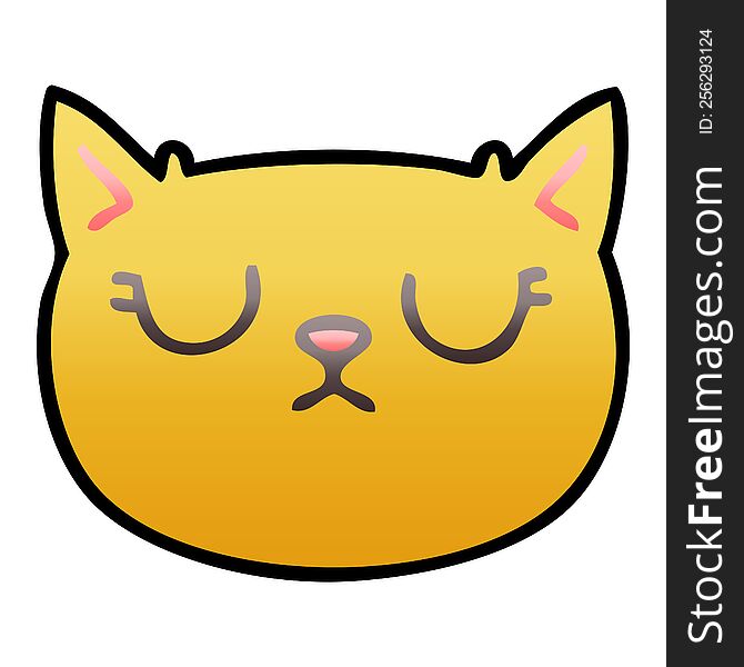 Quirky Gradient Shaded Cartoon Crying Cat