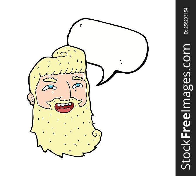 Cartoon Man With Beard Laughing With Speech Bubble