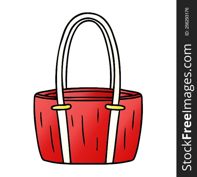 Gradient Cartoon Doodle Of A Red Big Bag