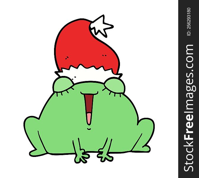 Cute Cartoon Christmas Frog