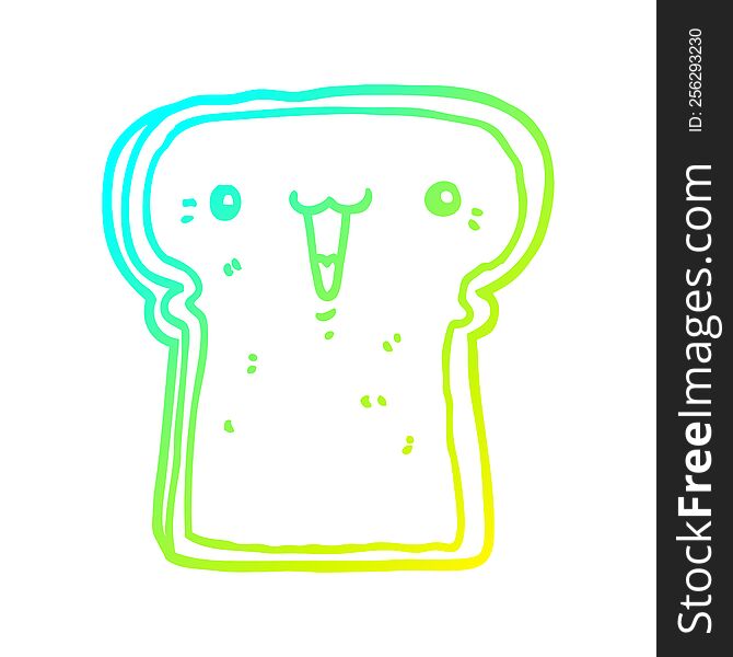 Cold Gradient Line Drawing Cute Cartoon Toast