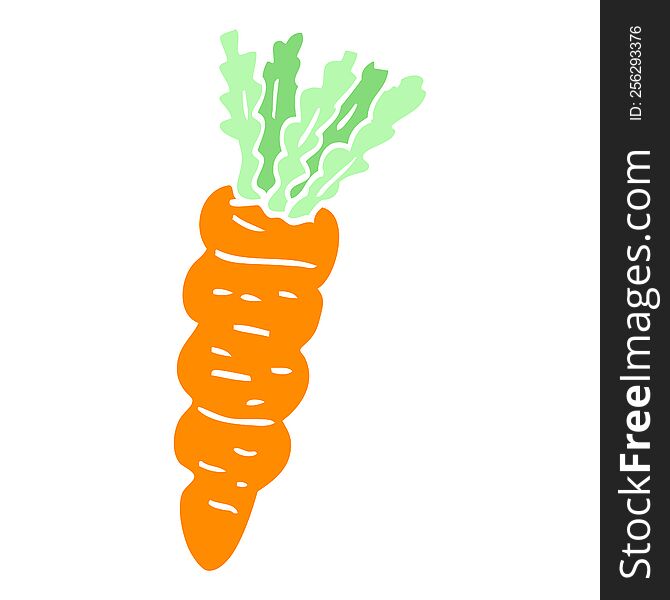 flat color illustration cartoon carrot