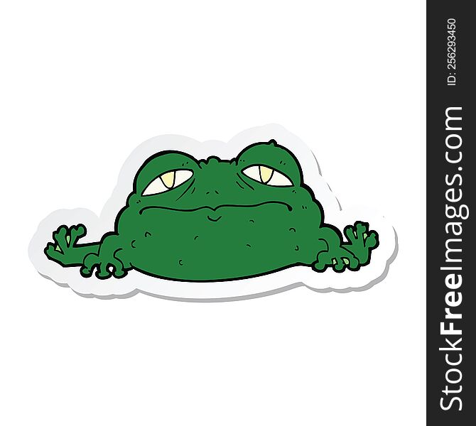 Sticker Of A Cartoon Ugly Frog
