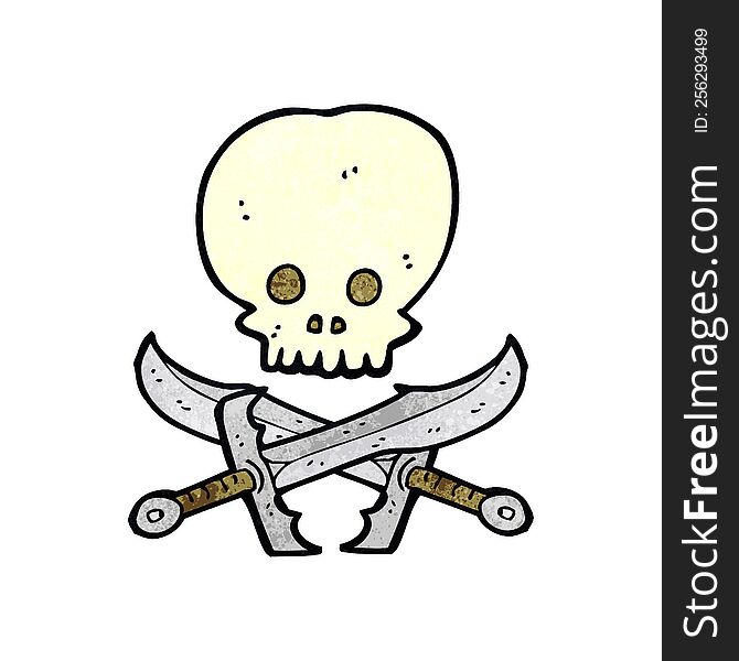 cartoon skull and swords symbol