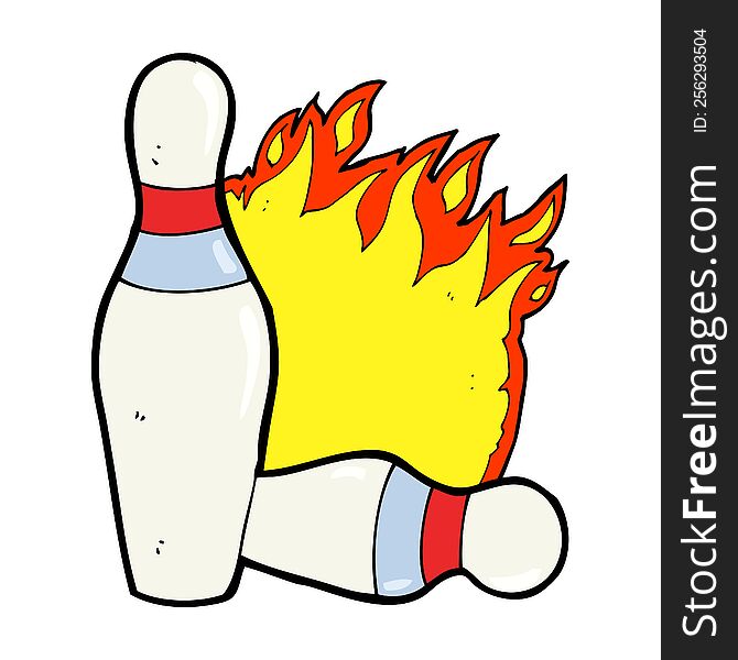 cartoon ten pin bowling sign