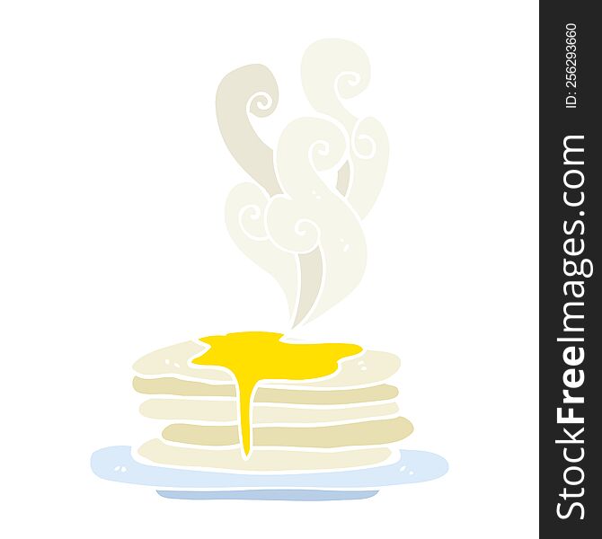 flat color illustration of stack of pancakes. flat color illustration of stack of pancakes