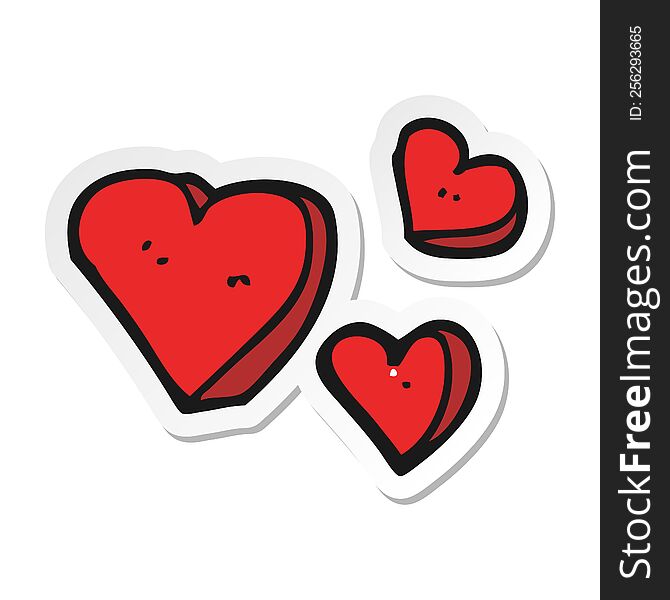 Sticker Of A Cartoon Hearts