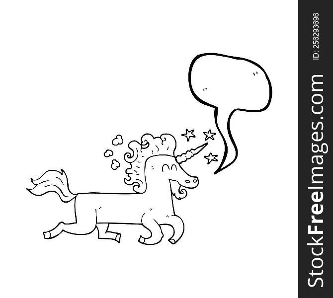 Speech Bubble Cartoon Unicorn