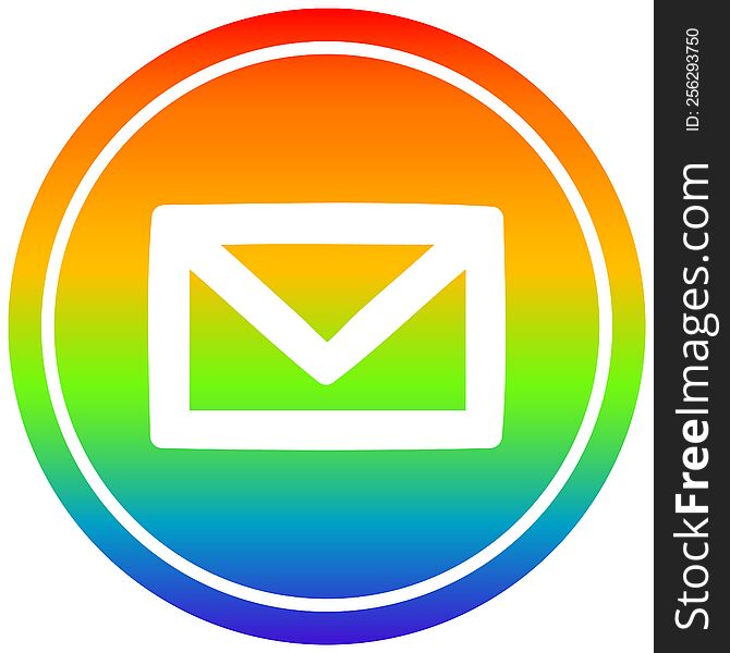 Envelope Letter Circular In Rainbow Spectrum