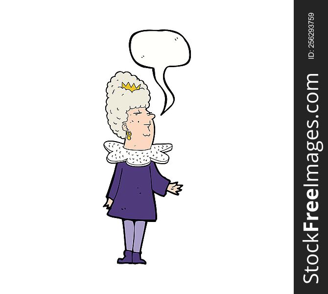 cartoon queen with speech bubble