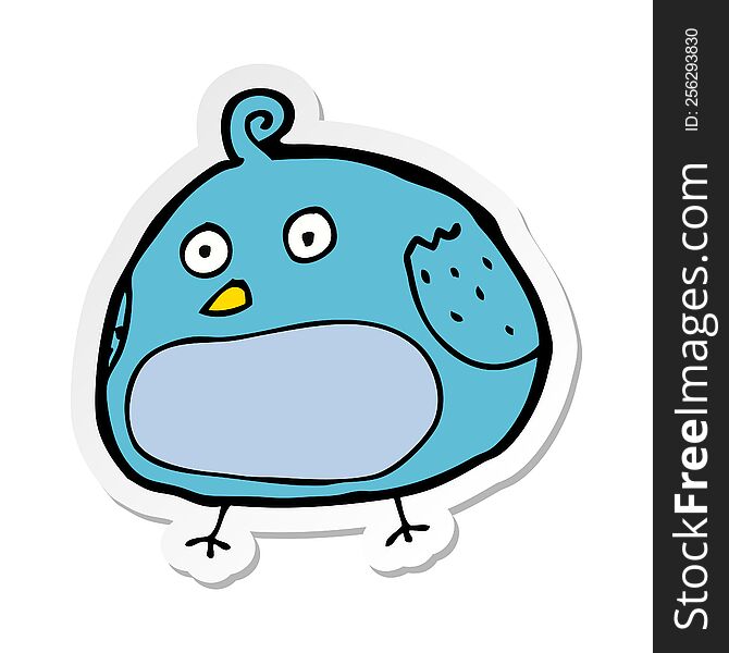 sticker of a cartoon fat bird