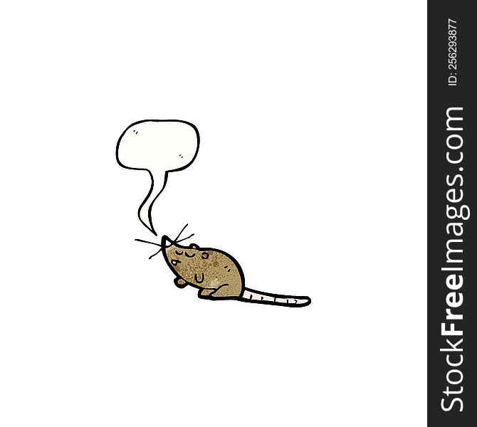 Mouse With Speech Bubble Cartoon