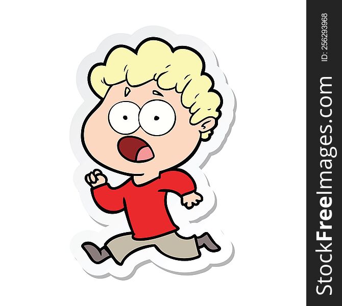 sticker of a cartoon man gasping in surprise