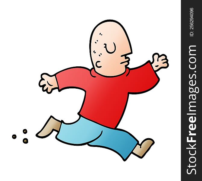 cartoon doodle man running