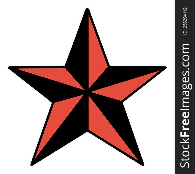 tattoo in traditional style of a star. tattoo in traditional style of a star