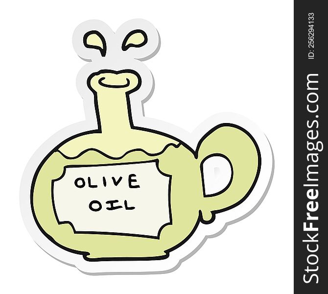 sticker of a cartoon olive oil