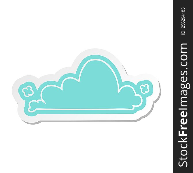 Cartoon Sticker Of A White Cloud