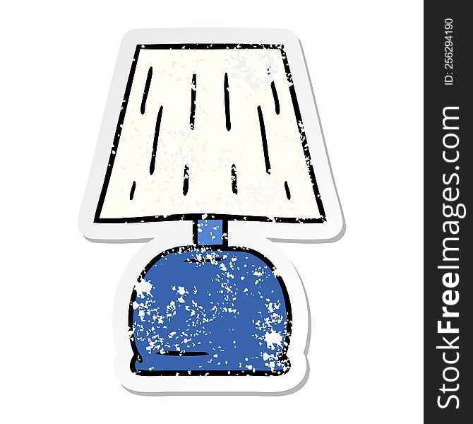 Distressed Sticker Cartoon Doodle Of A Bed Side Lamp