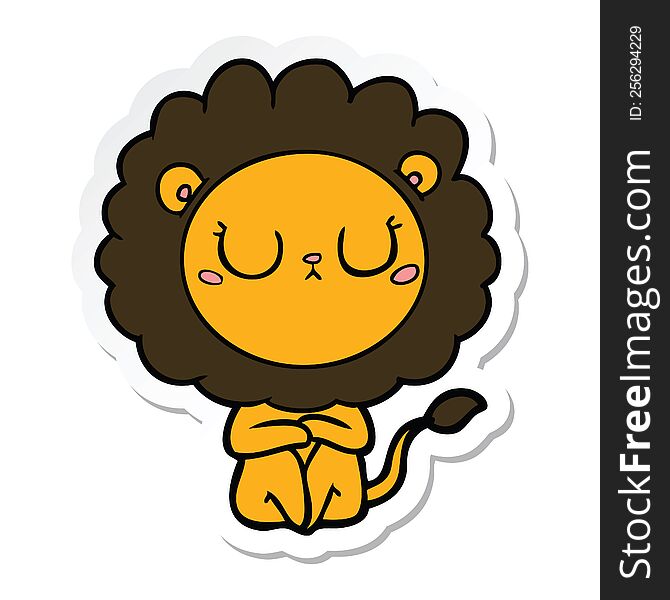 sticker of a cartoon lion