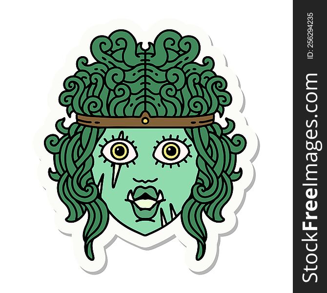 Orc Barbarian Character Face Sticker
