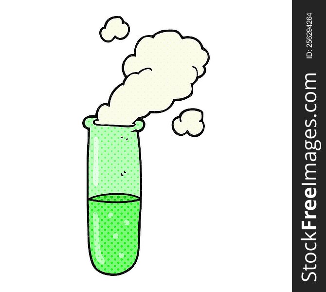 freehand drawn cartoon science test tube