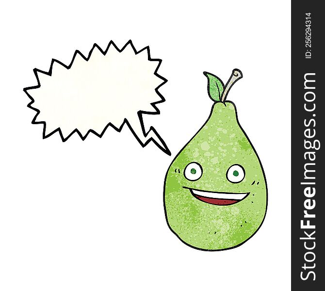 Texture Speech Bubble Cartoon Pear