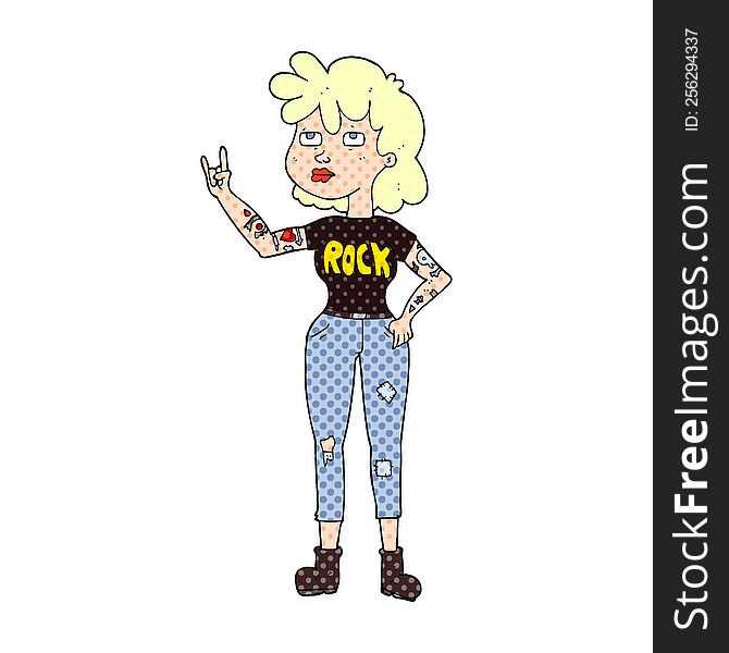 Cartoon Rocker Girl