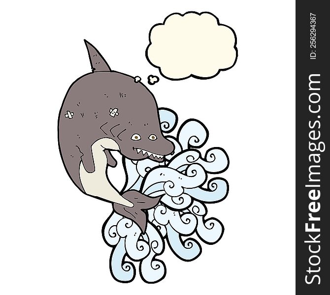 Cartoon Shark With Thought Bubble