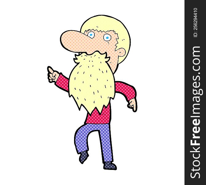 Cartoon Man Wearing Fake Beard