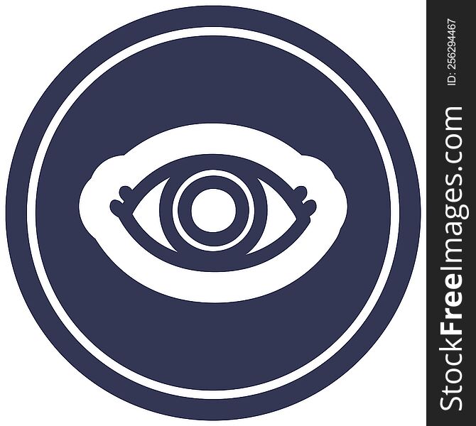 staring eye circular icon