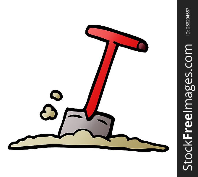 Cartoon Doodle Shovel In Dirt