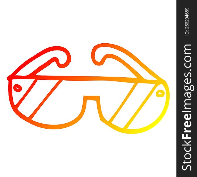 Warm Gradient Line Drawing Cartoon Safety Glasses