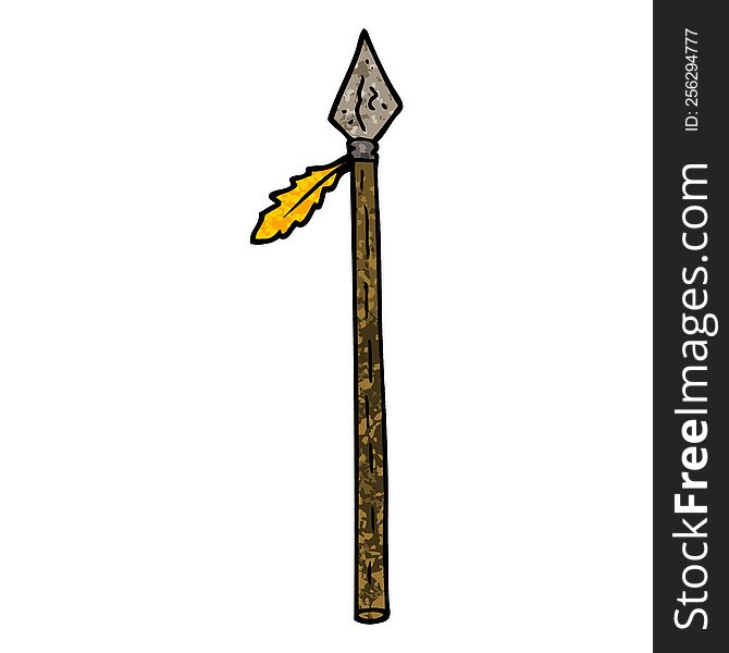 grunge textured illustration cartoon long spear