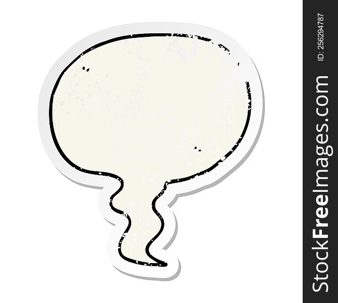 Distressed Sticker Of A Cartoon Speech Bubble