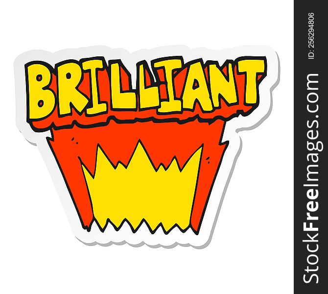 Sticker Of A Brilliant Cartoon Word