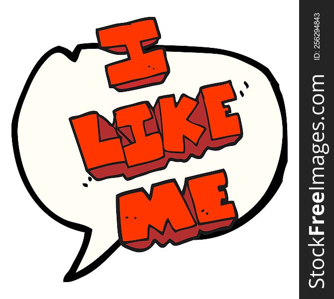 Speech Bubble Cartoon I Like Me Symbol