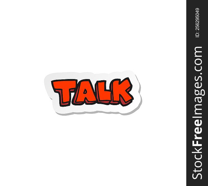 sticker of a cartoon talk symbol