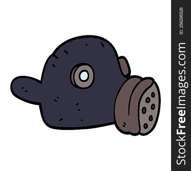cartoon doodle gas mask