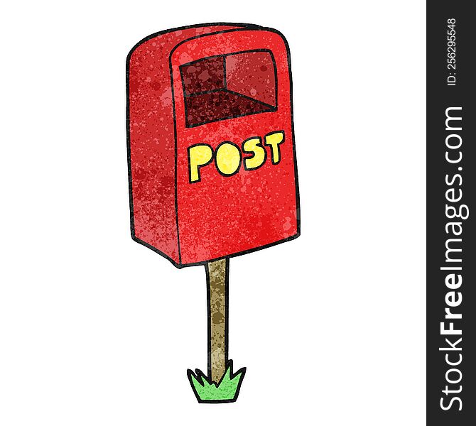 freehand textured cartoon post box