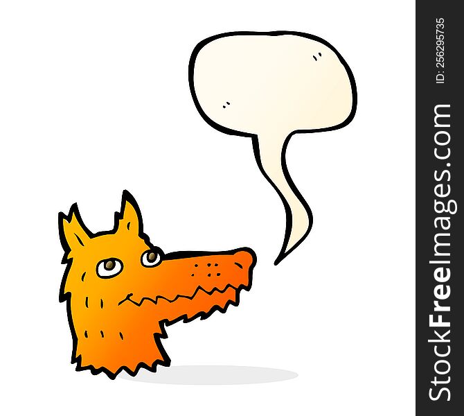 Cartoon Fox Head With Speech Bubble