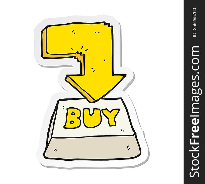 sticker of a cartoon computer key buy symbol