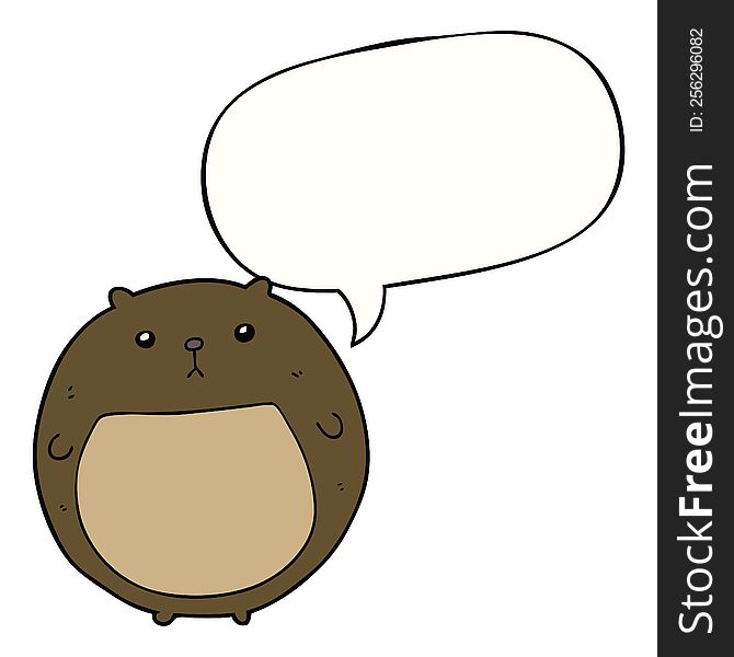 Cartoon Bear And Speech Bubble