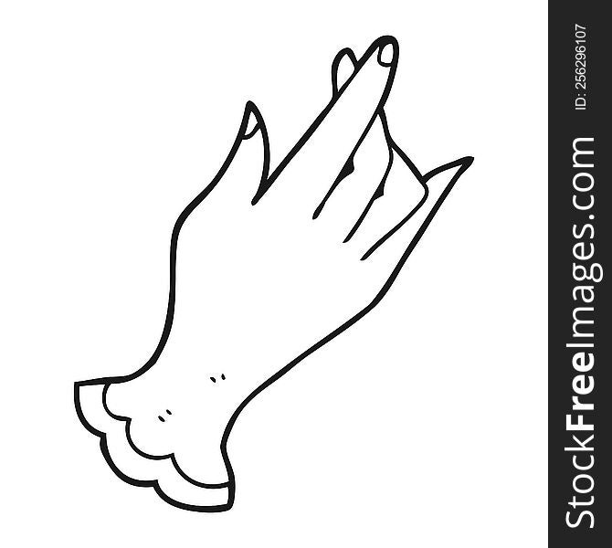 black and white cartoon hand