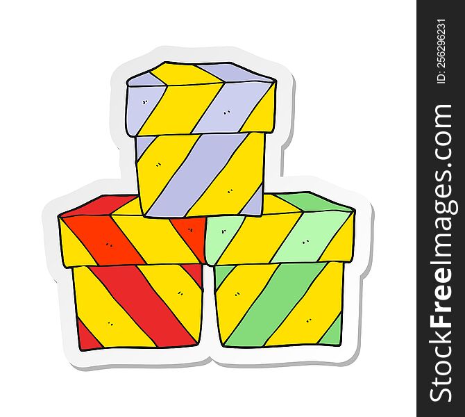 sticker of a cartoon gift boxes