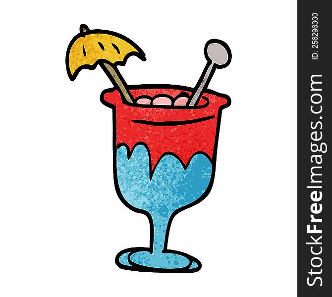 Cartoon Doodle Tropical Cocktail