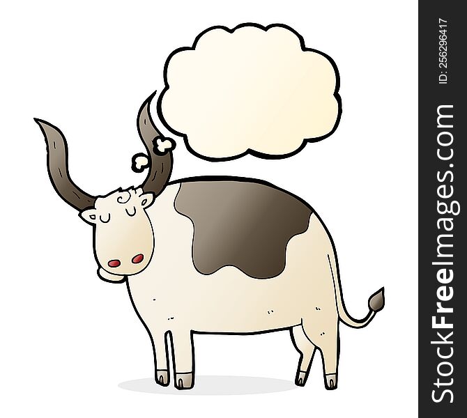 Cartoon Ox With Thought Bubble